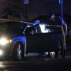 Two people in a Volvo suffered minor injures after crashing into steel trash as a result of the chase Two people in a Volvo suffered minor injures after crashing into steel trash as a result of the chase
