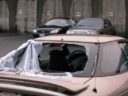 Cars with windows blown out near Shirlington Bus Station