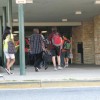 Ninth grade students walk into Wakefield High School Ninth grade students walk into Wakefield High School
