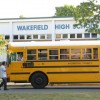 A school bus outside of Wakefield High School A school bus outside of Wakefield High School