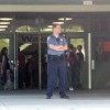 School resource officer outside Wakefield High School School resource officer outside Wakefield High School