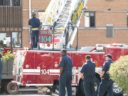 A tree trimmer is rescued by the Arlington Fire Department