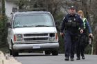 Police investigate a hit-and-run accident on George Mason Drive