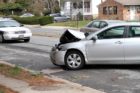 Police investigate a hit-and-run accident on George Mason Drive