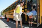 Students from Glebe Elementary School arrive at the 2011 White House Easter Egg Roll
