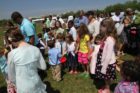 Students from Glebe Elementary School arrive at the 2011 White House Easter Egg Roll