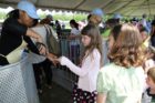 Students from Glebe Elementary School arrive at the 2011 White House Easter Egg Roll