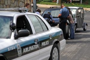 An electric vehicle was involved in an apparent rear-end collision on Columbia Pike