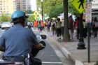 Pro-immigrant demonstrators march to a rally in Courthouse