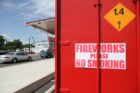 A fireworks booth at the corner of Columbia Pike and Glebe Road