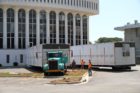 Five large relocatable classroom trailers arrive at Washington-Lee High School