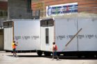 Five large relocatable classroom trailers arrive at Washington-Lee High School