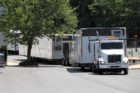 Five large relocatable classroom trailers arrive at Washington-Lee High School