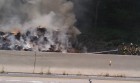 A truck full of hay burns along westbound I-66 (photo courtesy @DavidLyonHall)