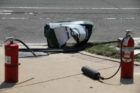 The traffic light at Army Navy Drive and S. Hayes Street is dark due to an accident