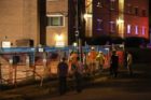 A retaining wall partially collapsed at an apartment construction site in Rosslyn