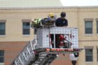 Firefighters and paramedics rescue an injured construction worker in Ballston