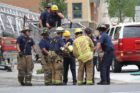 Firefighters and paramedics rescue an injured construction worker in Ballston