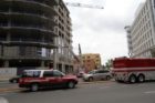 Firefighters and paramedics rescue an injured construction worker in Ballston