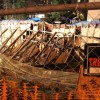 A retaining wall partially collapsed at an apartment construction site in Rosslyn A retaining wall partially collapsed at an apartment construction site in Rosslyn