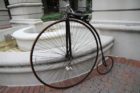 Arlington County employee Ken Matthews and his 1891 Columbia Light Roadster bicycle