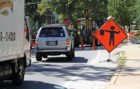 Pedestrian safety improvements under construction on Arlington Ridge Road