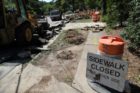 Pedestrian safety improvements under construction on Arlington Ridge Road