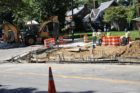 Pedestrian safety improvements under construction on Arlington Ridge Road