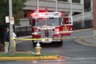 Firefighters battled a blaze on the 4th floor of the Pentagon Row apartments Thursday evening
