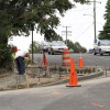 Construction on several pedestrian safety improvements is underway on Walter Reed Drive
