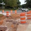 Construction on several pedestrian safety improvements is underway on Walter Reed Drive
