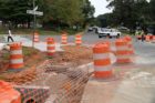 Construction on several pedestrian safety improvements is underway on Walter Reed Drive