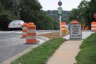 Construction on several pedestrian safety improvements is underway on Walter Reed Drive
