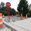 Construction on several pedestrian safety improvements is underway on Walter Reed Drive