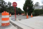 Construction on several pedestrian safety improvements is underway on Walter Reed Drive