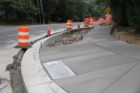 Construction on several pedestrian safety improvements is underway on Walter Reed Drive