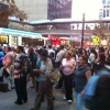 Crowded sidewalk outside Rosslyn Metro station (photo via Twitter user @jessicamdick) Crowded sidewalk outside Rosslyn Metro station (photo via Twitter user @jessicamdick)