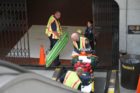 Emergency responders at the Clarendon Metro station after a person was hit by a train