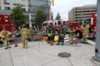 Emergency responders at the Clarendon Metro station after a person was hit by a train