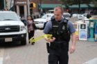 Emergency responders at the Clarendon Metro station after a person was hit by a train