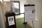 Signs posted about the rehabilitation of Arlington House
