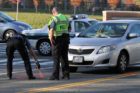 A bicyclist was struck by a car at the intersection of Washington Blvd and N. Quincy Street
