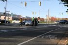 A bicyclist was struck by a car at the intersection of Washington Blvd and N. Quincy Street