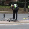 A cyclist was struck by a Metrobus on S. Glebe Road Tuesday morning