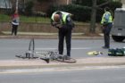 A cyclist was struck by a Metrobus on S. Glebe Road Tuesday morning