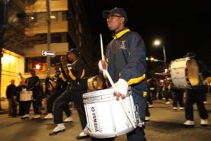 Drummer at the 2011 Clarendon Mardi Gras parade