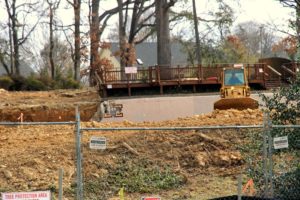 Construction at Overlee pool facility