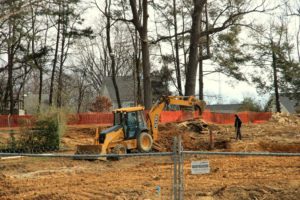 Construction at Overlee pool facility