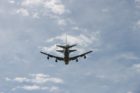Space shuttle Discovery flies over Rosslyn