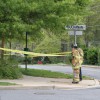 A cement truck backed into two utility poles on 16th Street N.